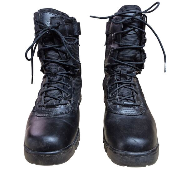 Bates Black Tactical Sport DRY Guard™ Side Zip Lace Up Work Combat MOTO Boots 11 - Picture 1 of 6